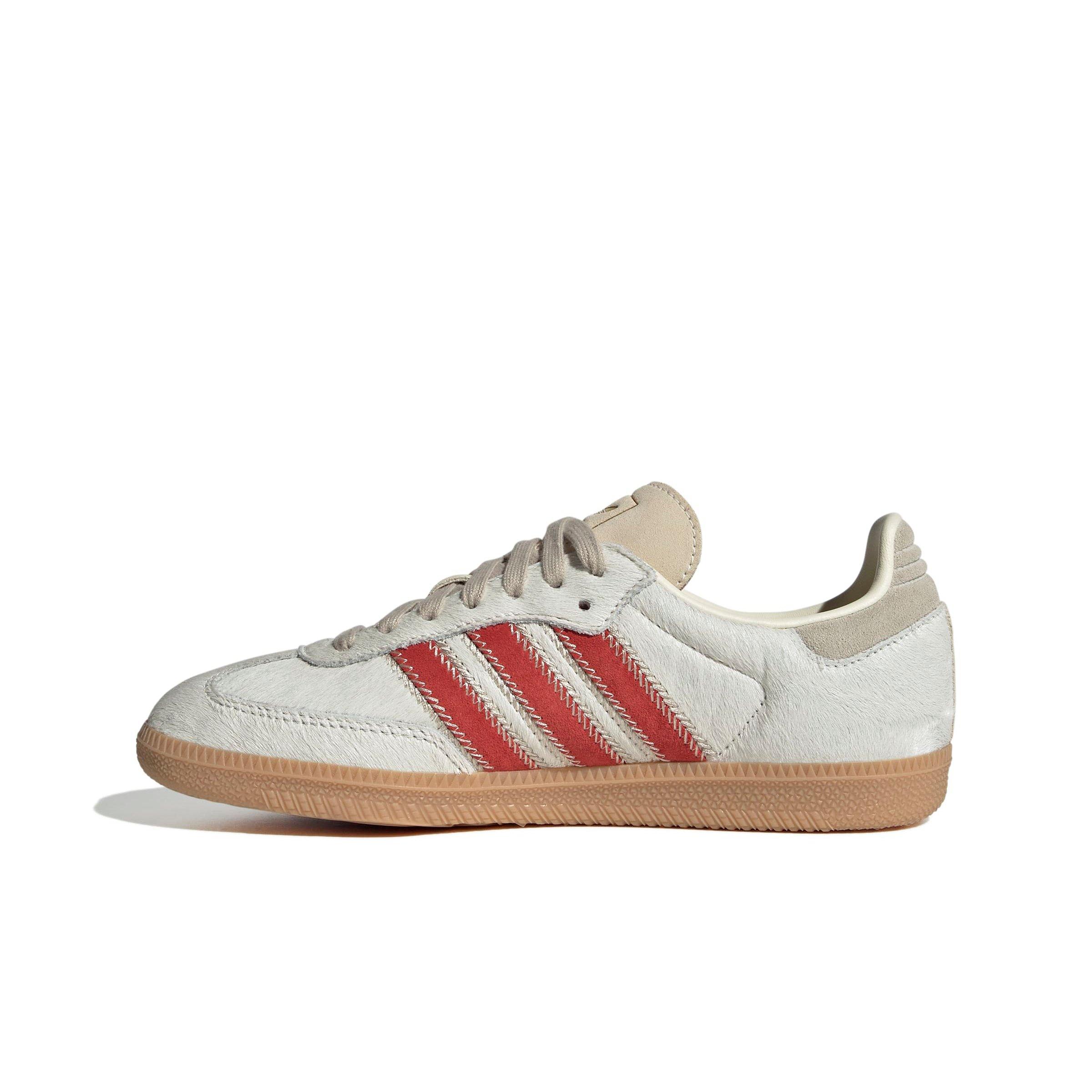 adidas Originals Samba OG "Wonder Beige/Cream White/Better Scarlet" Women's Shoe - BEIGE/WHITE/SCARLET Thumbnail View 2