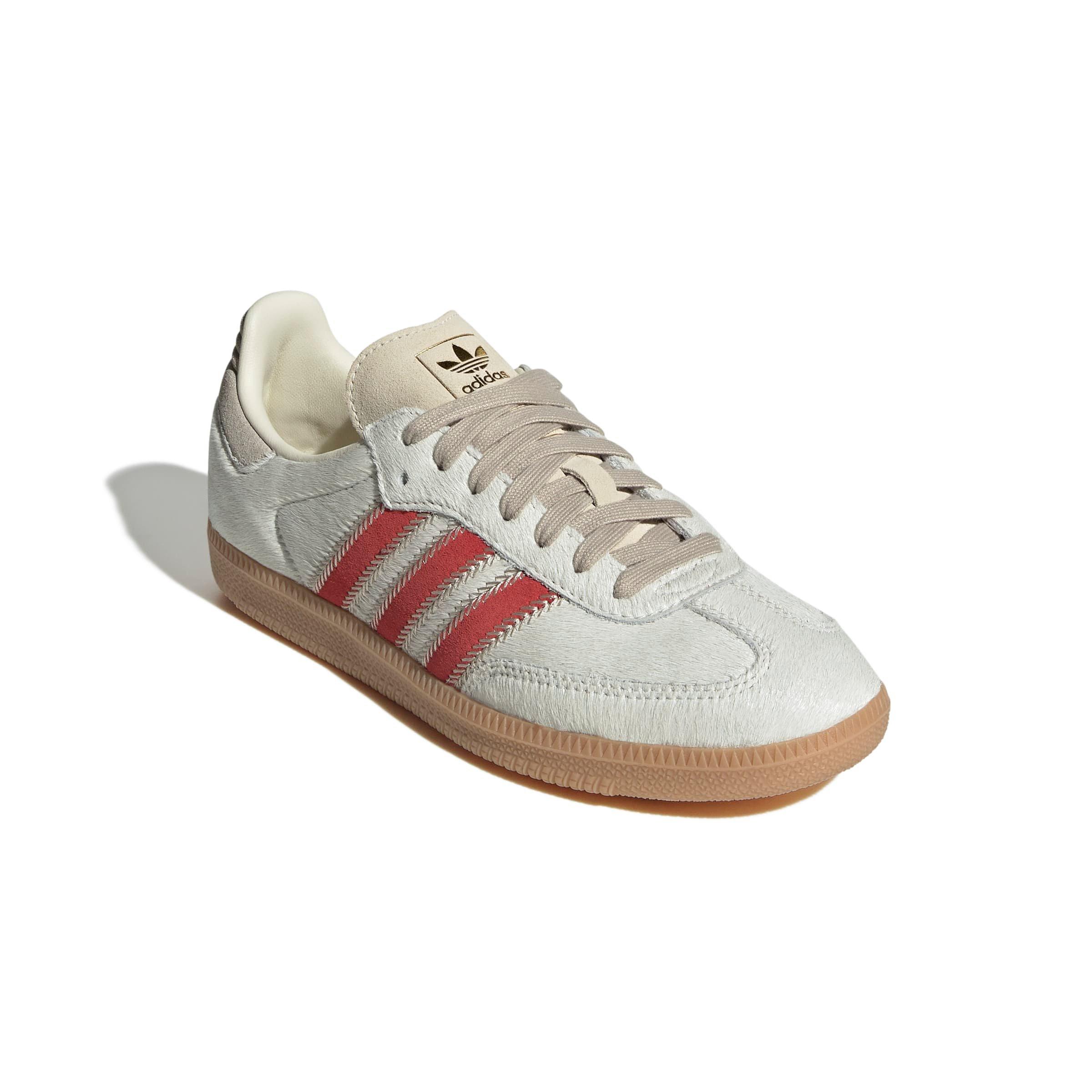 adidas Originals Samba OG "Wonder Beige/Cream White/Better Scarlet" Women's Shoe - BEIGE/WHITE/SCARLET Thumbnail View 3