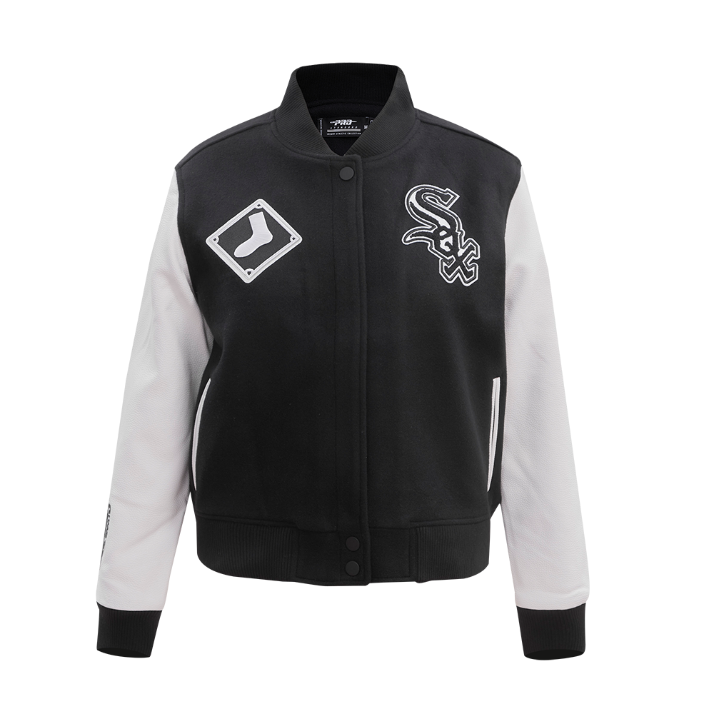 Pro Standard Women's Chicago White Sox Classic Wool Varsity Jacket - Black/White - BLACK/WHITE Thumbnail View 1