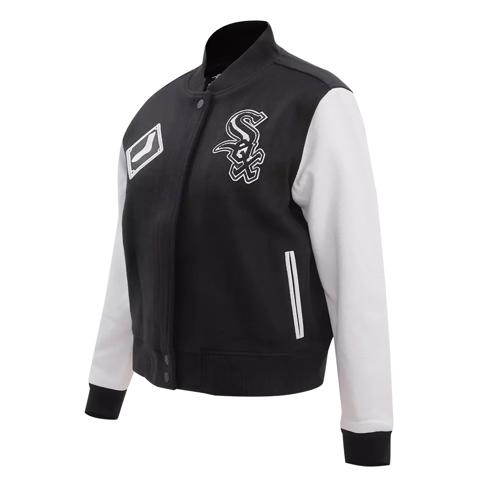 Pro Standard Women's Chicago White Sox Classic Wool Varsity Jacket -Black/White - BLACK/WHITE