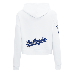 Pro Standard Women's Los Angeles Dodgers Classic Fleece Cropped PO Hoodie -White