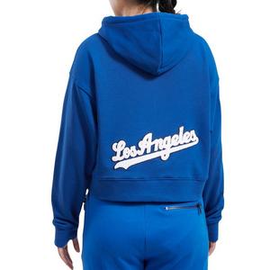 Pro Standard Women's Los Angeles Dodgers Classic Fleece Cropped PO Hoodie -Royal Blue