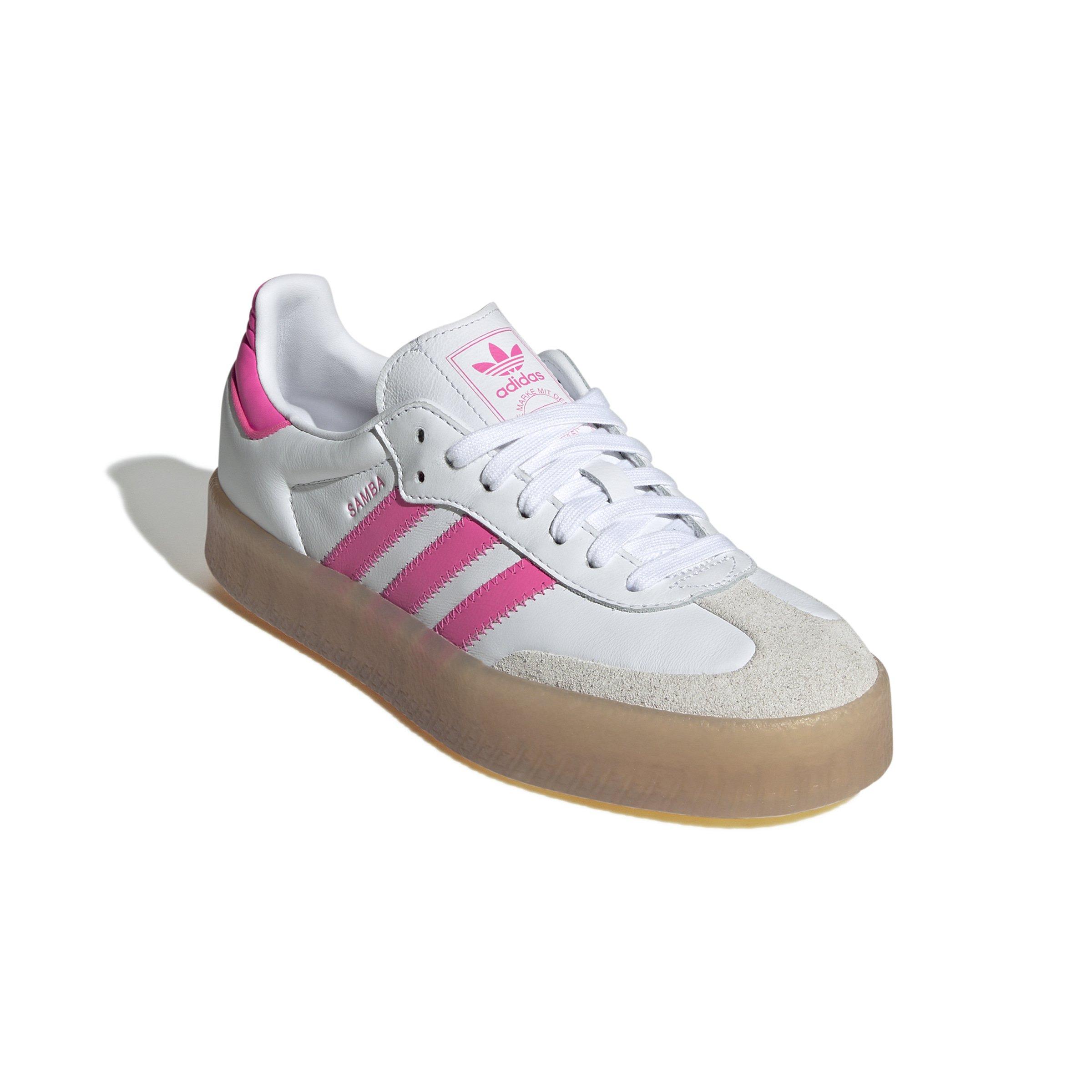adidas Originals Sambae "Ftwr White/Off White/Lucid Pink" Women's Shoe - WHITE/OFF WHITE/PINK Thumbnail View 3