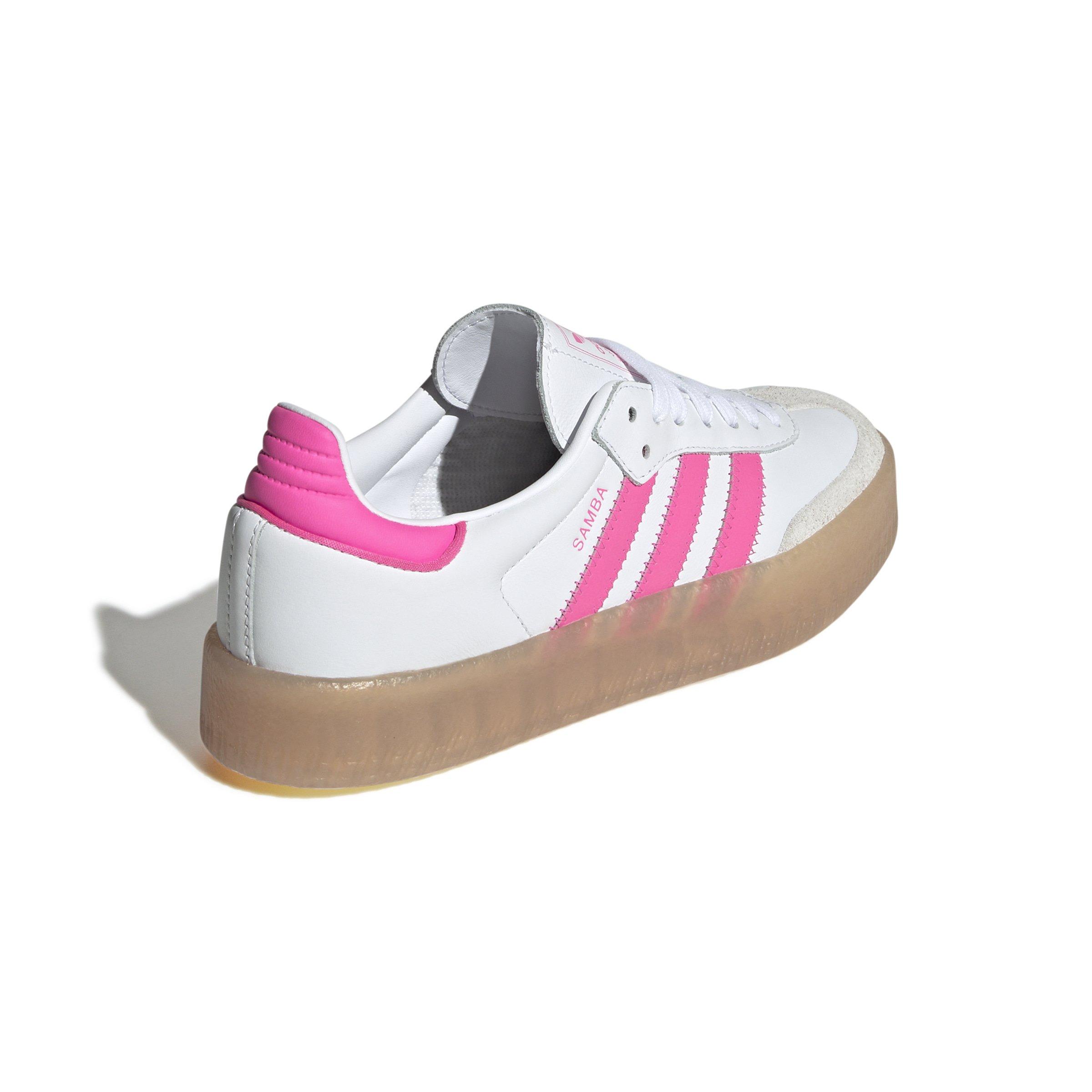 adidas Originals Sambae "Ftwr White/Off White/Lucid Pink" Women's Shoe - WHITE/OFF WHITE/PINK Thumbnail View 4