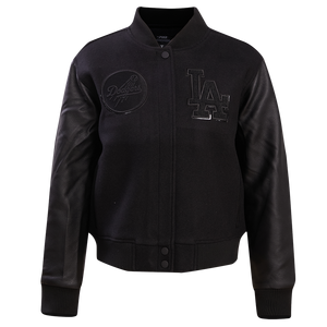 Pro Standard Women's Los Angeles Dodgers Triple Black Wool Varsity Jacket