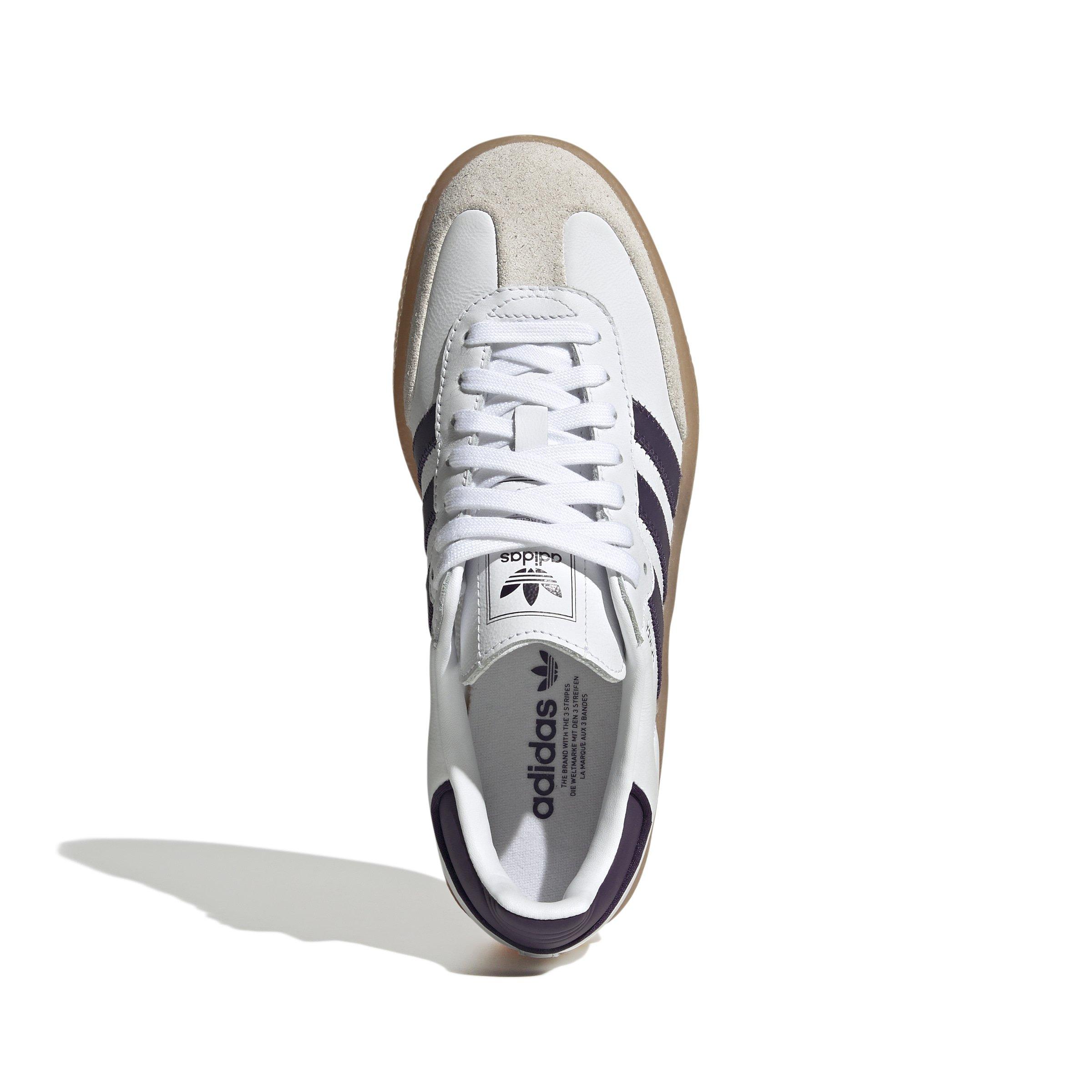 adidas Originals Sambae "Ftwr White/Off White/Aurora Plum" Women's Shoe - WHITE/OFF WHITE/PLUM Thumbnail View 5