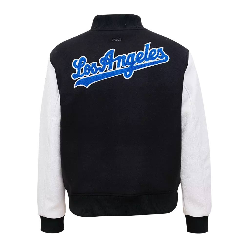 Pro Standard Women's Los Angeles Dodgers Classic Wool Varsity Jacket -Black/White - BLACK/WHITE