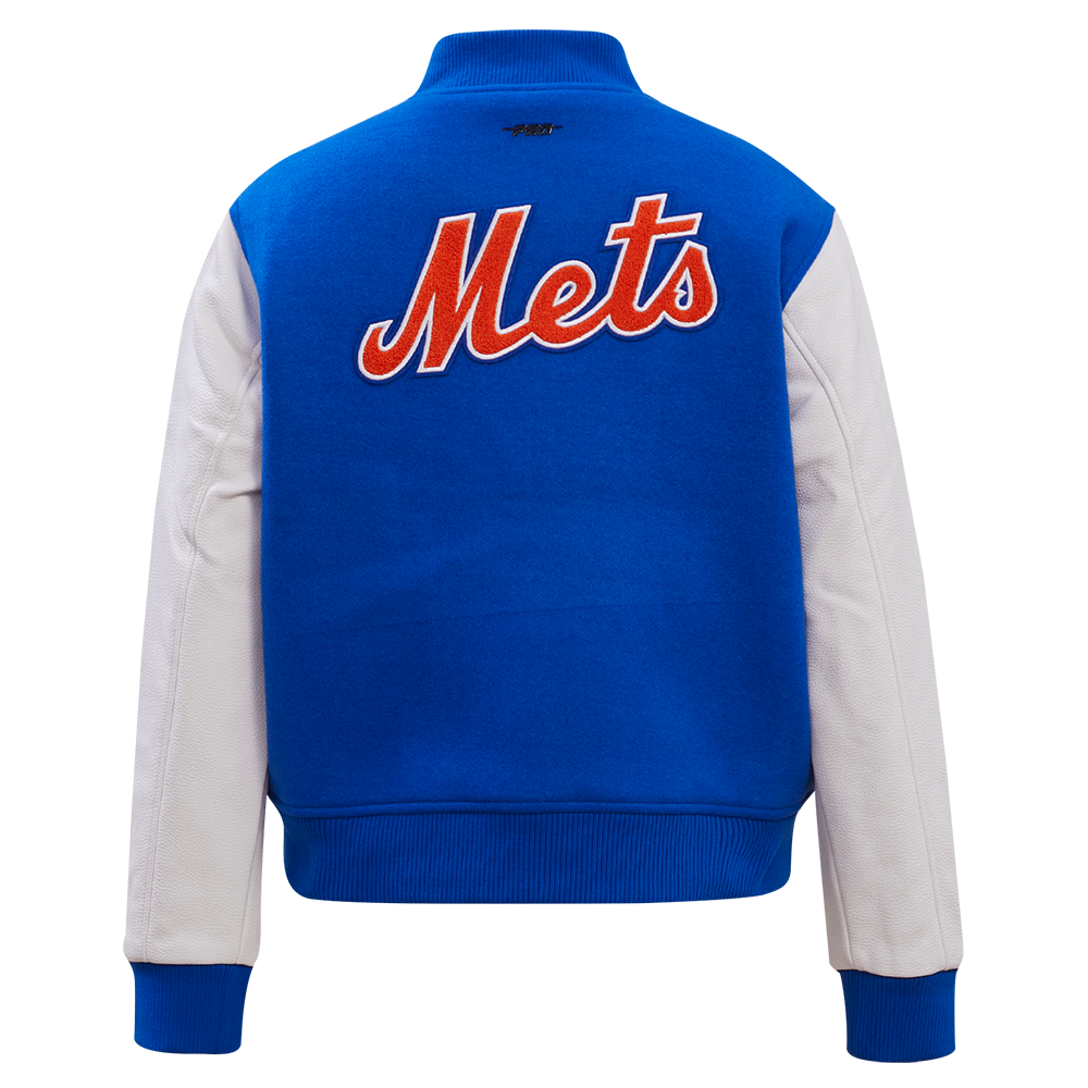 Pro Standard Women's New York Mets Classic Wool Varsity Jacket -Royal/White - ROYAL/WHITE Thumbnail View 2
