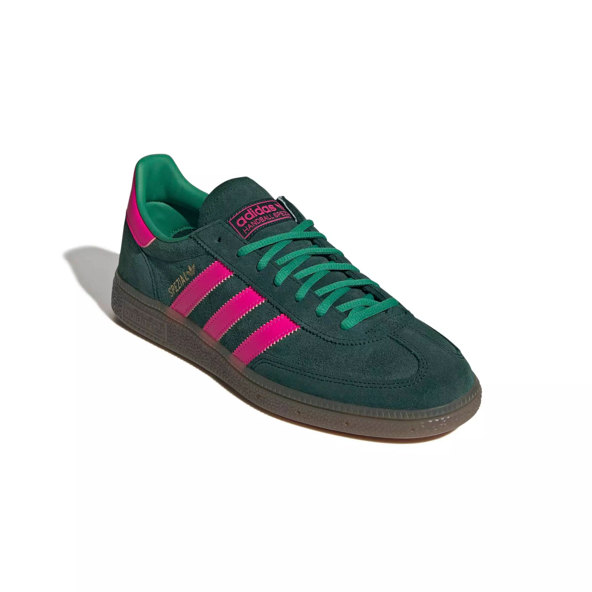 adidas Originals Handball Spezial "Aurora Ivy/Shock Pink/Gum 5" Men's Shoe - IVY/PINK/GUM