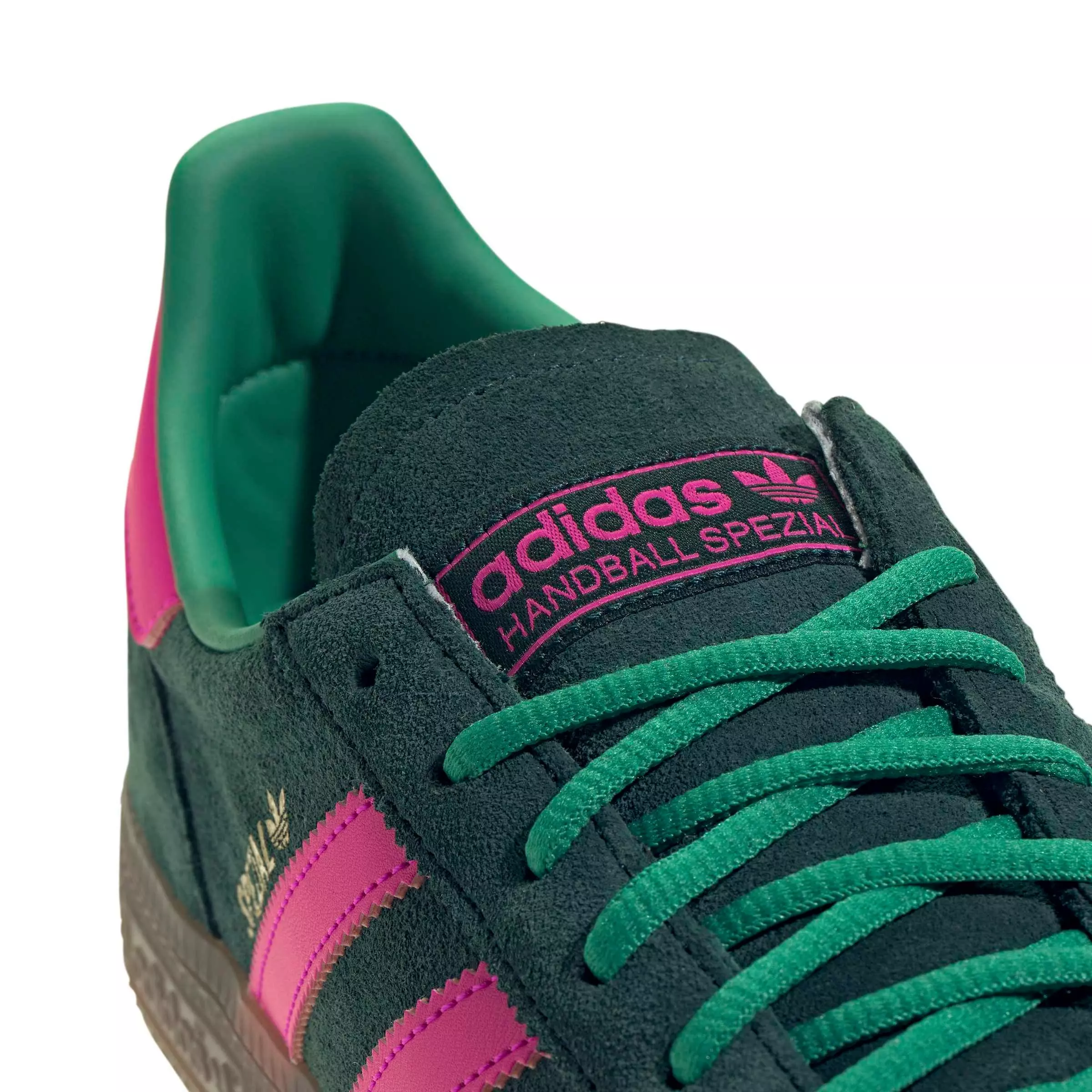 adidas Originals Handball Spezial "Aurora Ivy/Shock Pink/Gum 5" Men's Shoe - IVY/PINK/GUM