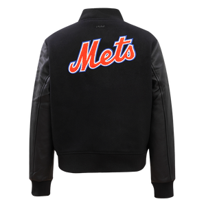 Pro Standard Women's New York Mets Classic Wool Varsity Jacket -Black