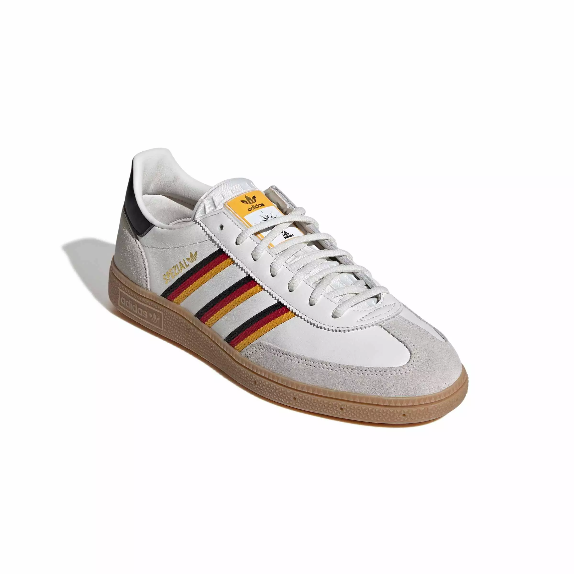 adidas Originals Handball Spezial "Cloud White/Crew Yellow/Power Red" Men's Shoe - WHITE/YELLOW/RED