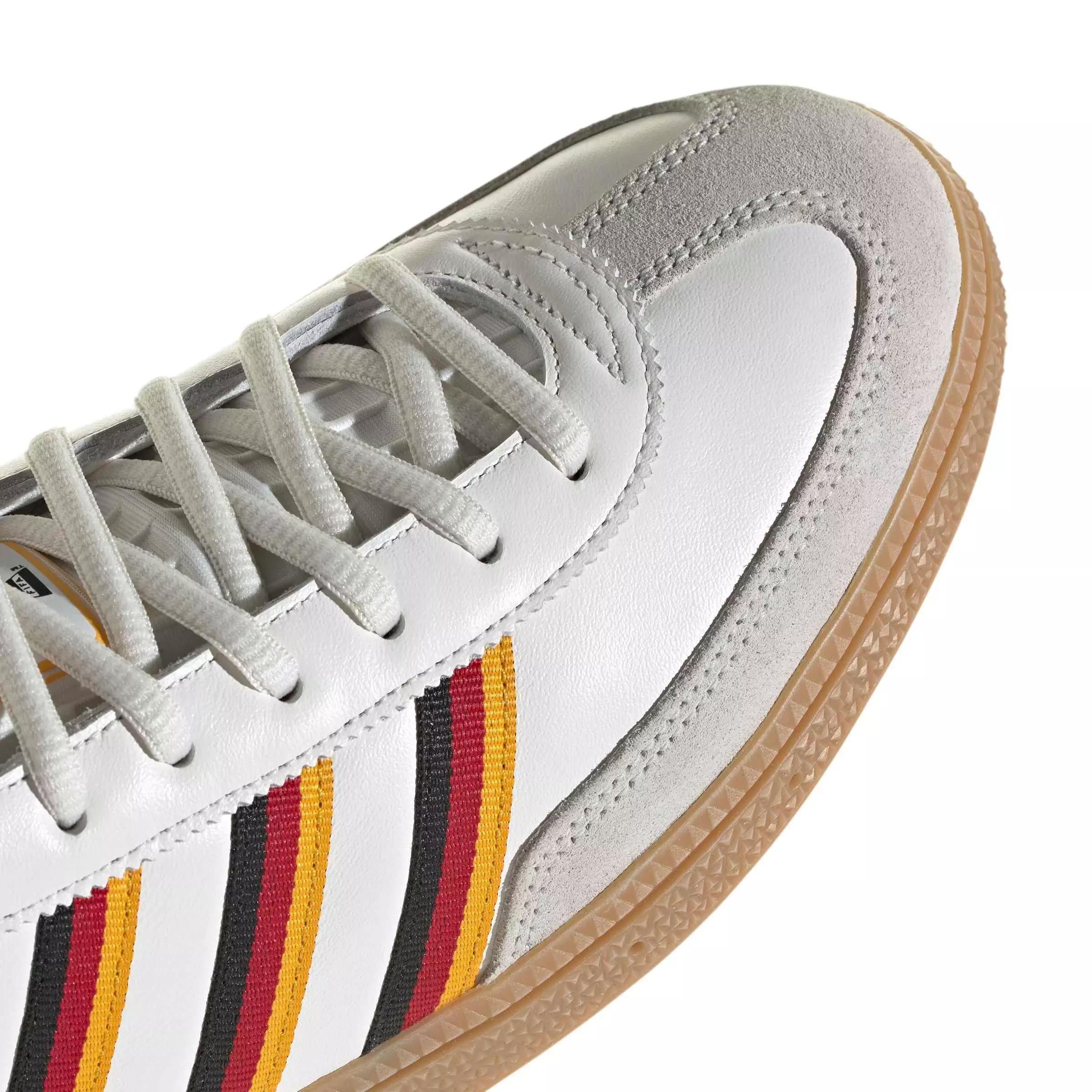 adidas Originals Handball Spezial "Cloud White/Crew Yellow/Power Red" Men's Shoe - WHITE/YELLOW/RED