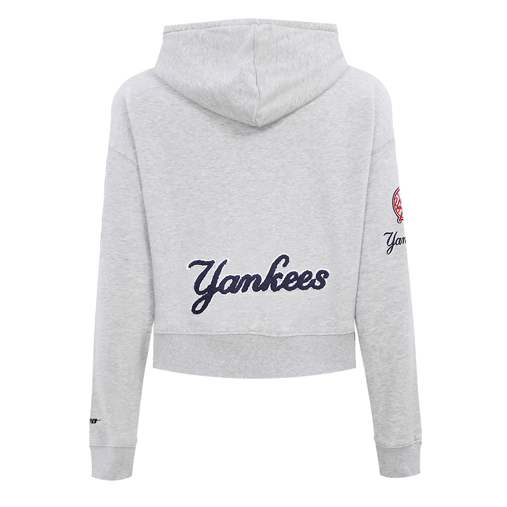 Pro Standard Women's New York Yankees Classic Fleece Cropped PO Hoodie - Grey - GREY Thumbnail View 2
