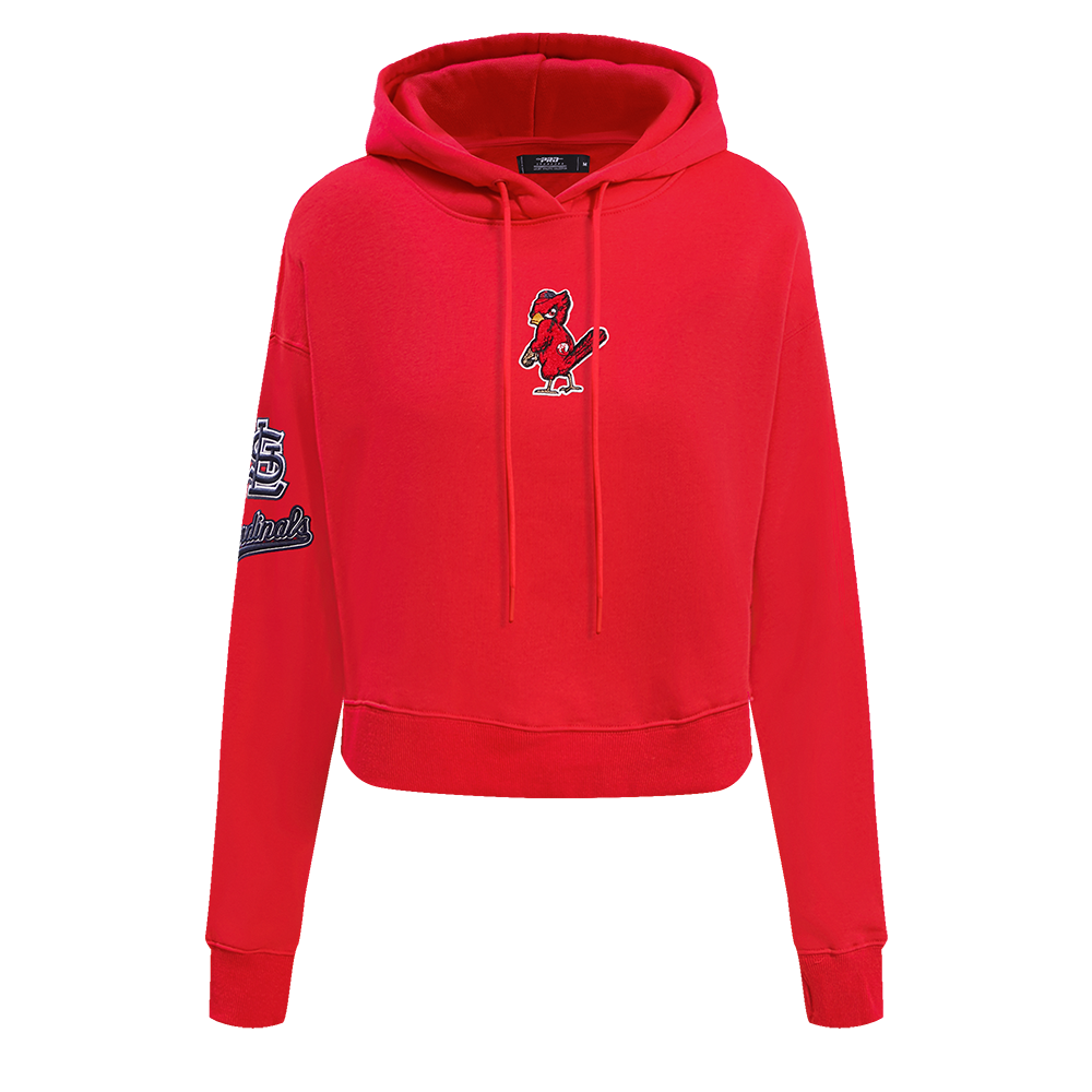 Pro Standard Women's St. Louis Cardinals Classic Fleece Cropped PO Hoodie - Red - RED Thumbnail View 1