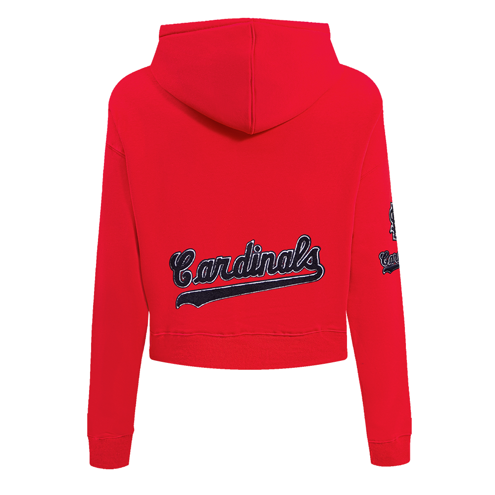 Pro Standard Women's St. Louis Cardinals Classic Fleece Cropped PO Hoodie - Red - RED Thumbnail View 2