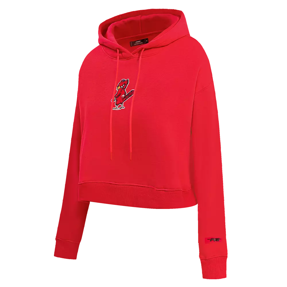 Pro Standard Women's St. Louis Cardinals Classic Fleece Cropped PO Hoodie -Red - RED
