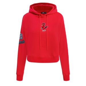 Pro Standard Women's St. Louis Cardinals Classic Fleece Cropped PO Hoodie -Red