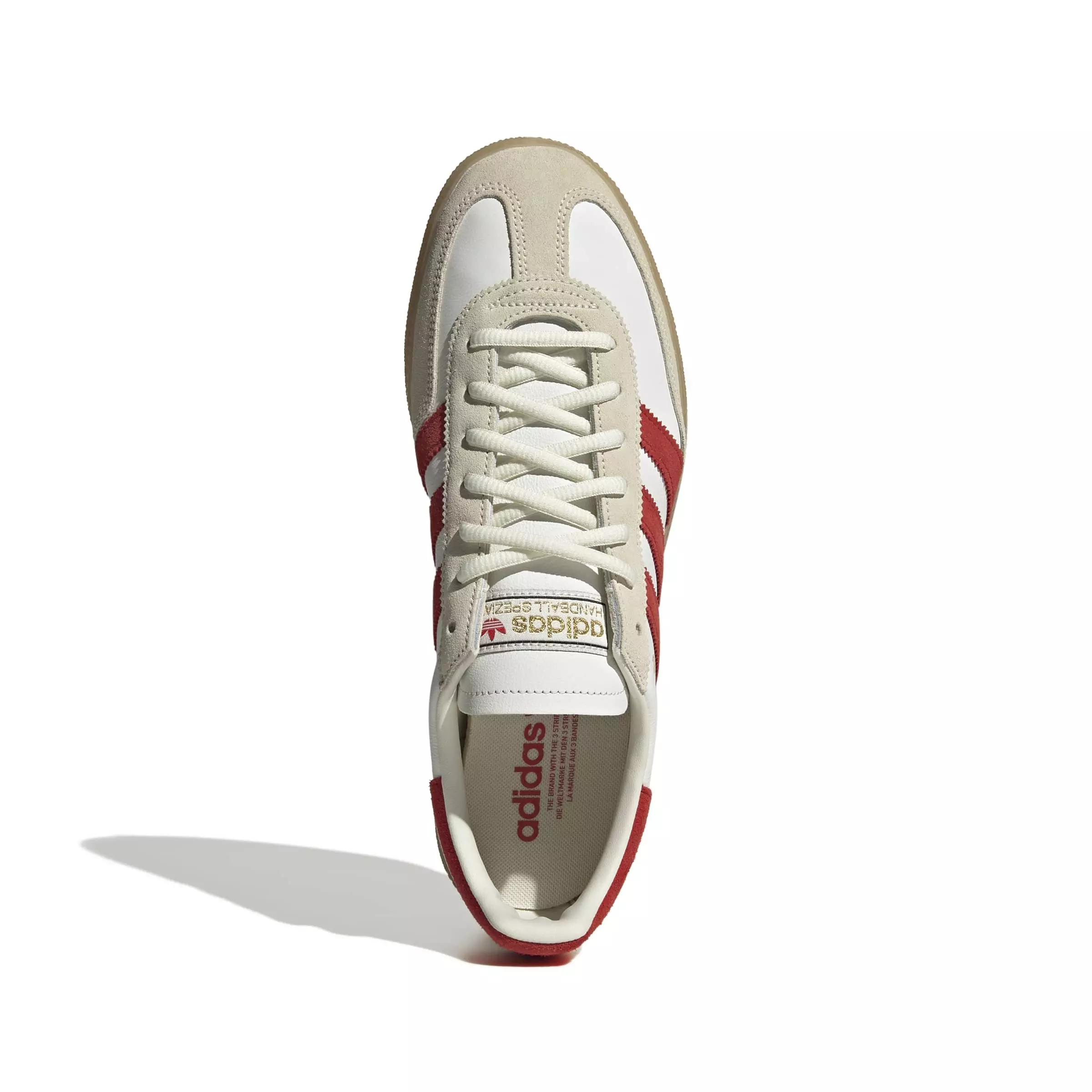 adidas Originals Handball Spezial "Core White/Better Scarlet/Gum 1" Men's Shoe - WHITE/SCARLET/GUM