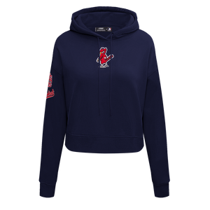 Pro Standard Women's St. Louis Cardinals Classic Fleece Cropped PO Hoodie -Navy