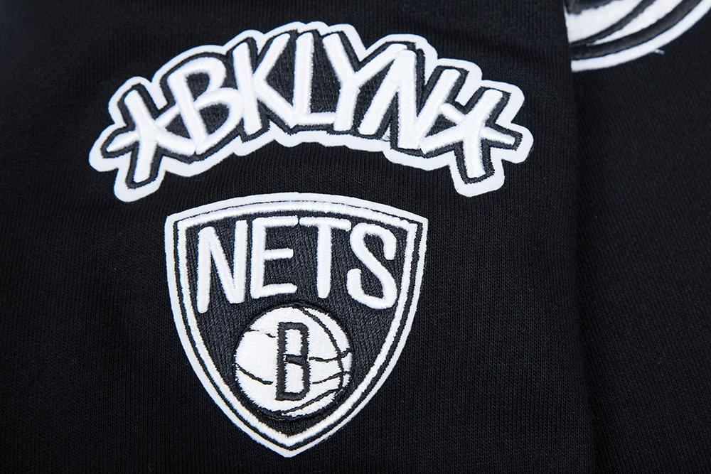 Pro Standard Women's Brooklyn Nets Classic Fleece Cropped PO Hoodie -Black - BLACK Thumbnail View 6