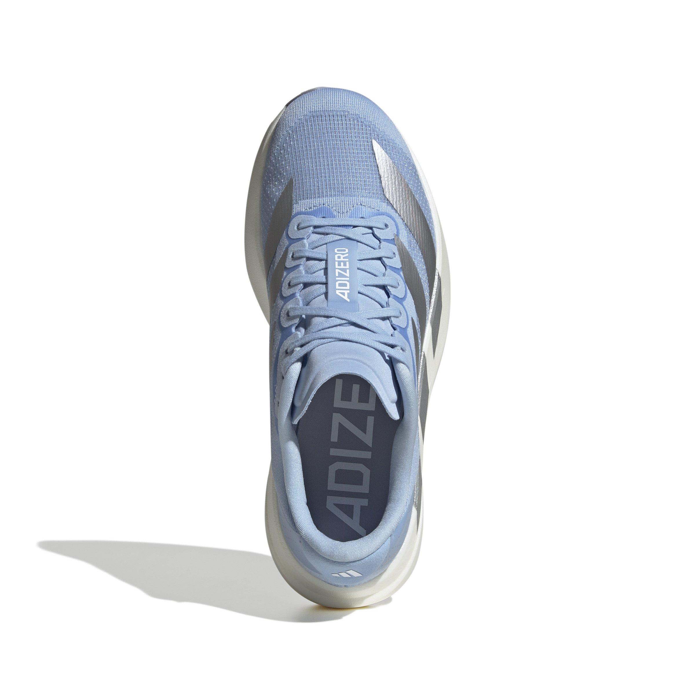 adidas Adizero EVO SL "Glow Blue/Silver Metallic/Ftwr White" Women's Running Shoe - BLUE/SILVER/WHITE Thumbnail View 5