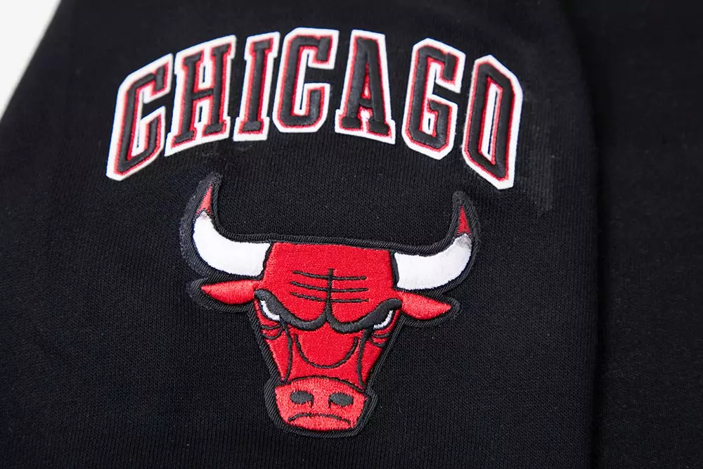Pro Standard Women's Chicago Bulls Classic Fleece Cropped PO Hoodie -Black - BLACK