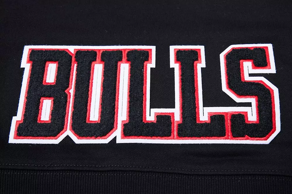 Pro Standard Women's Chicago Bulls Classic Fleece Cropped PO Hoodie -Black - BLACK
