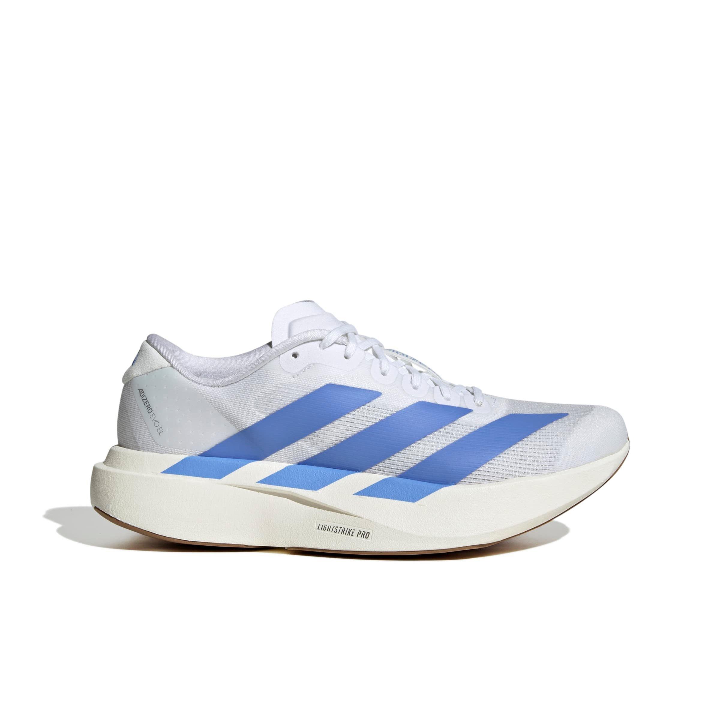 adidas Adizero EVO SL "Ftwr White/Blue Fusion/Off White" Women's Running Shoe - WHITE/BLUE/OFF WHITE Thumbnail View 1