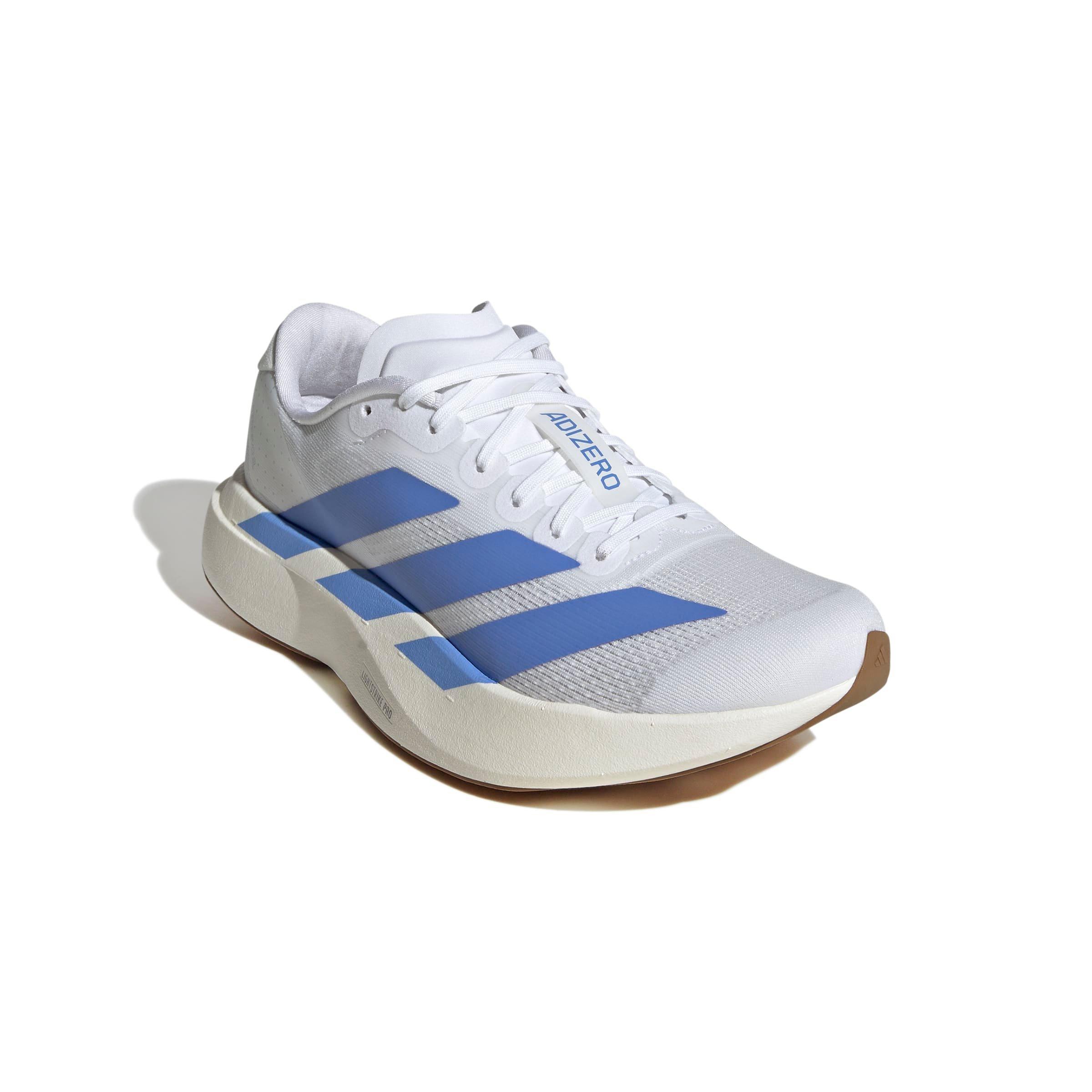 adidas Adizero EVO SL "Ftwr White/Blue Fusion/Off White" Women's Running Shoe - WHITE/BLUE/OFF WHITE Thumbnail View 3