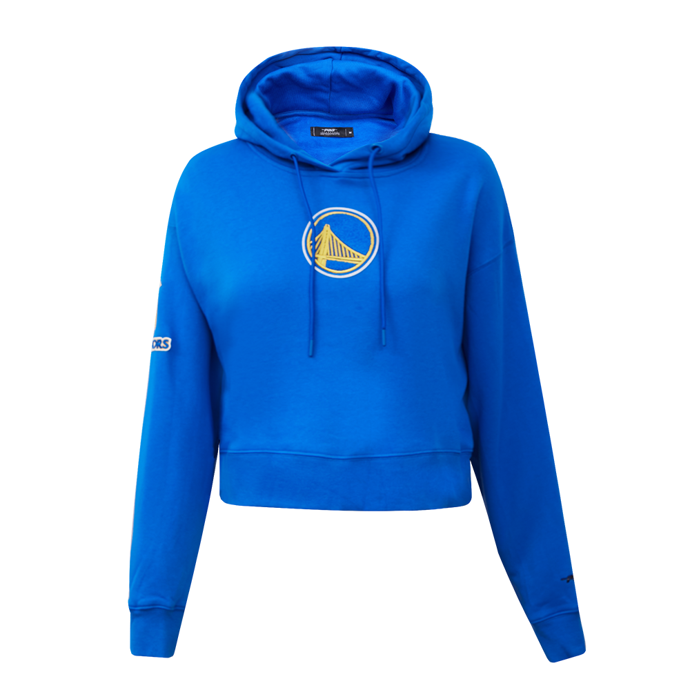 Pro Standard Women's Golden State Warriors Classic Fleece Cropped PO Hoodie -Royal Blue - ROYAL BLUE Thumbnail View 1