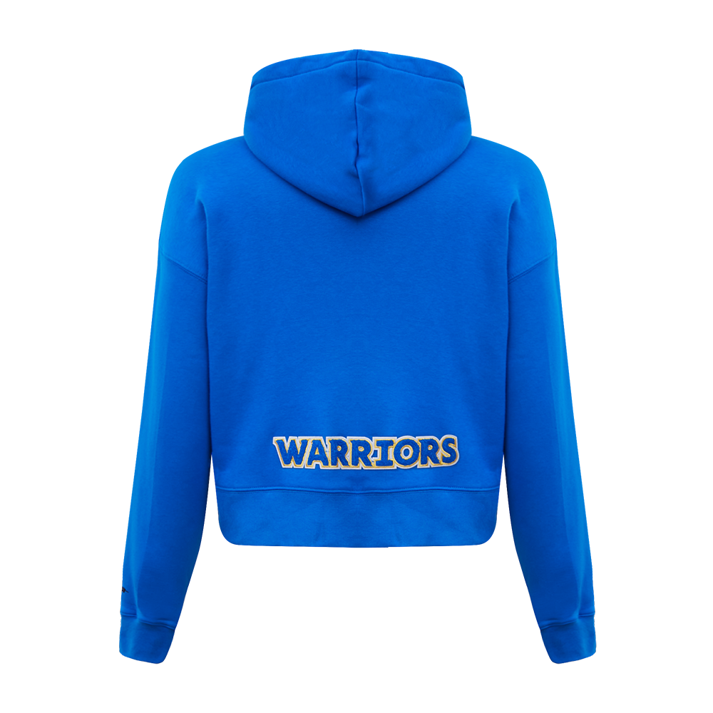 Pro Standard Women's Golden State Warriors Classic Fleece Cropped PO Hoodie -Royal Blue - ROYAL BLUE Thumbnail View 2