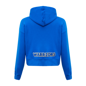 Pro Standard Women's Golden State Warriors Classic Fleece Cropped PO Hoodie -Royal Blue