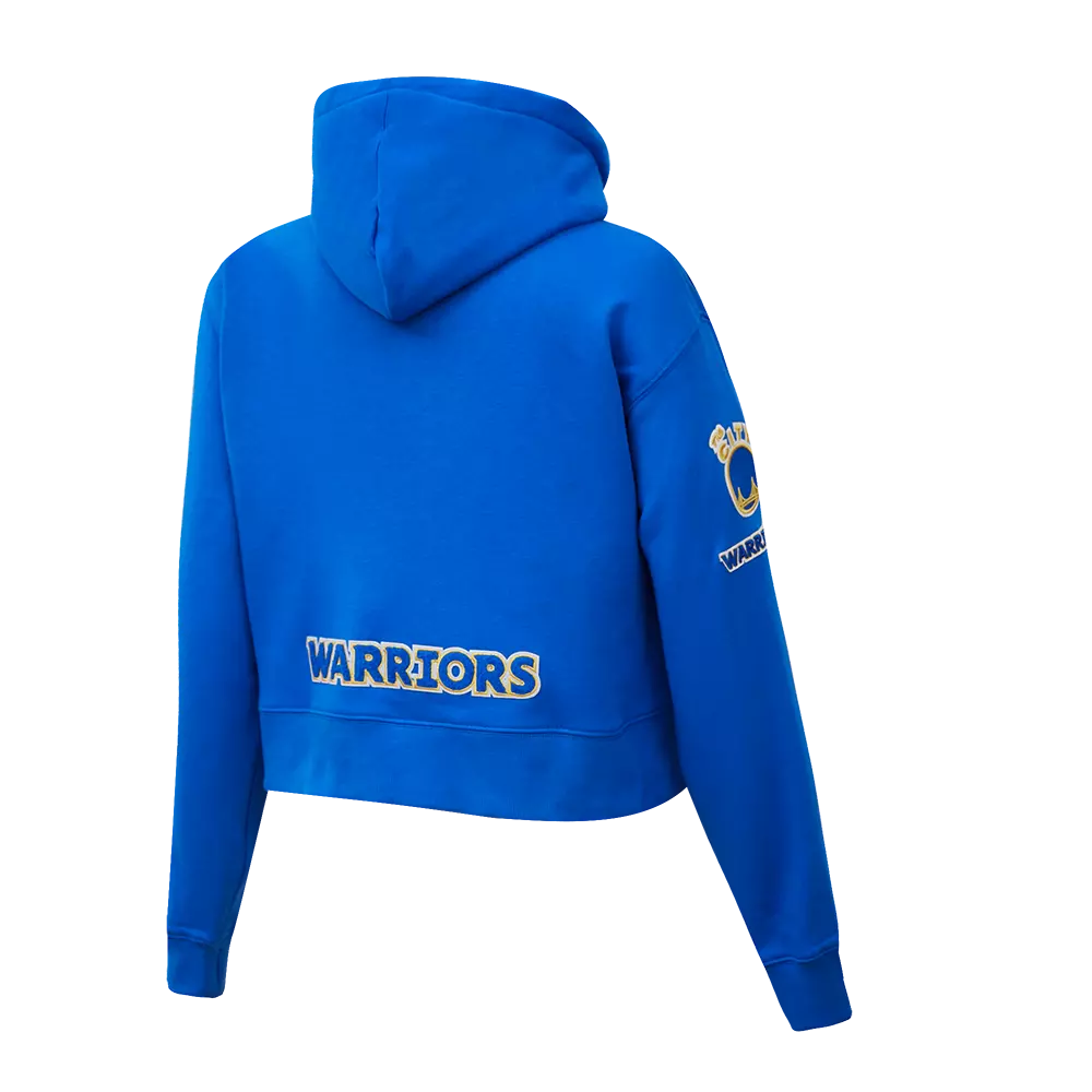 Pro Standard Women's Golden State Warriors Classic Fleece Cropped PO Hoodie - Royal Blue - ROYAL BLUE