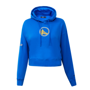 Pro Standard Women's Golden State Warriors Classic Fleece Cropped PO Hoodie -Royal Blue