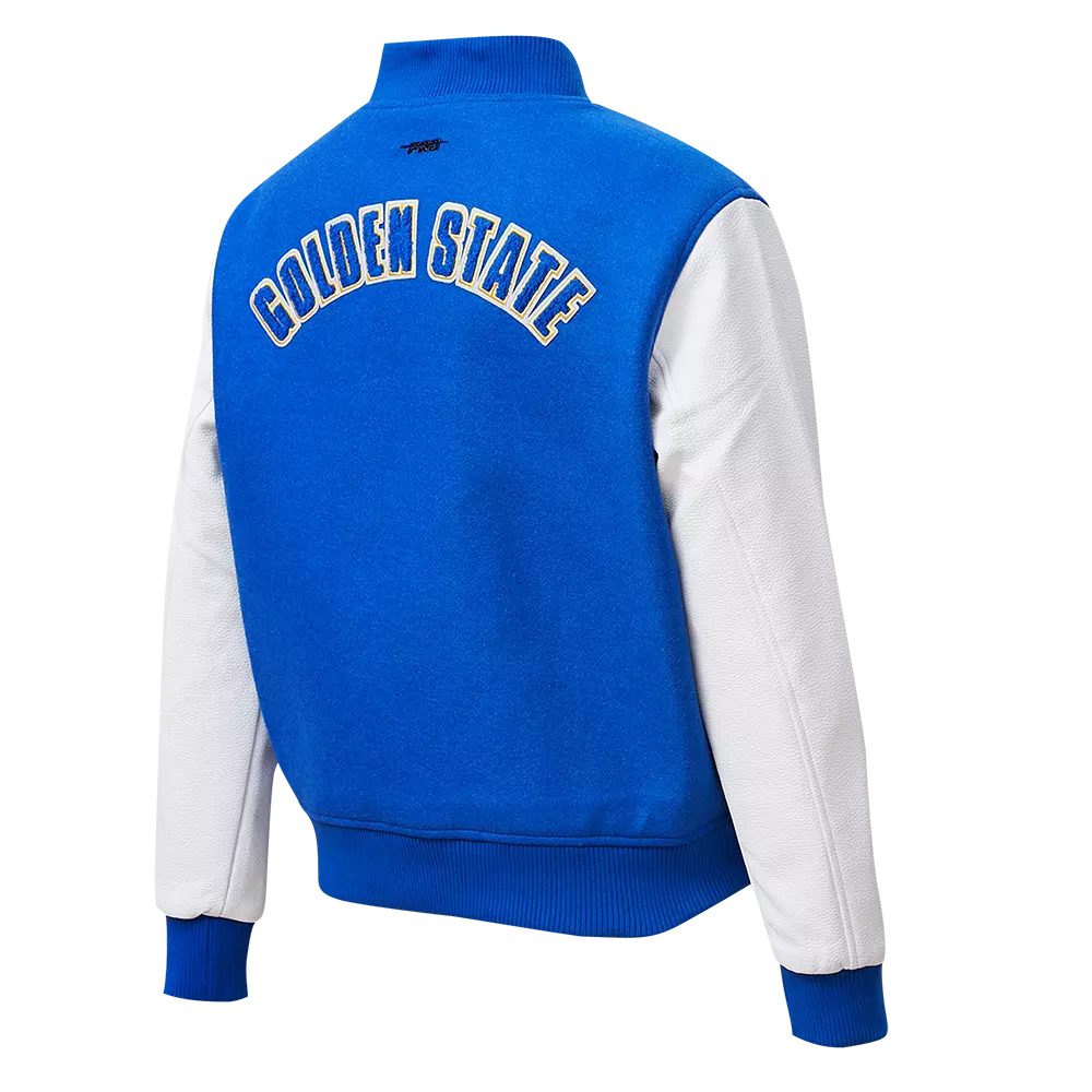Pro Standard Women's Golden State Warriors Classic Wool Varsity Jacket - Royal/White - ROYAL/WHITE