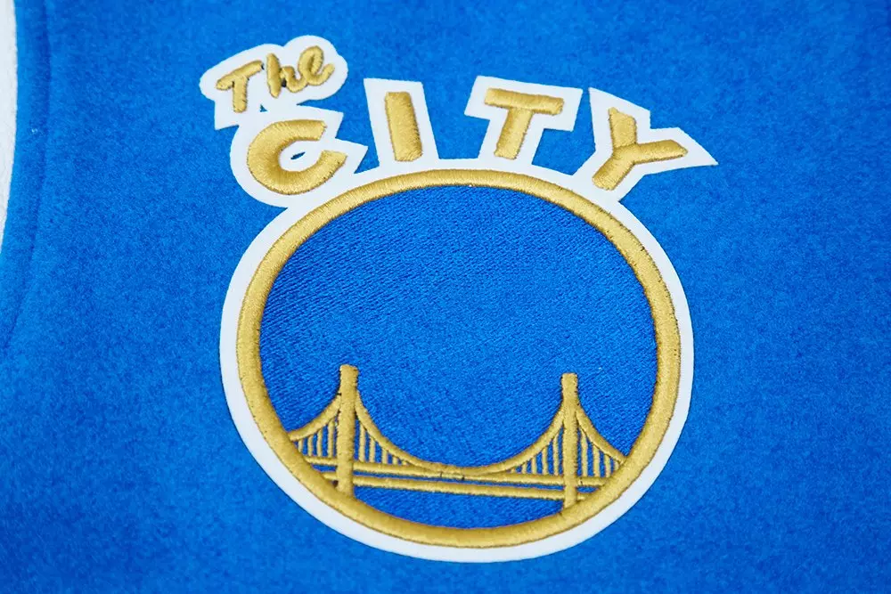 Pro Standard Women's Golden State Warriors Classic Wool Varsity Jacket - Royal/White - ROYAL/WHITE