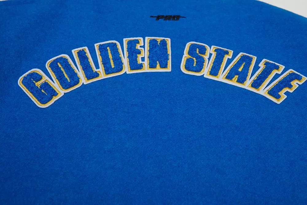 Pro Standard Women's Golden State Warriors Classic Wool Varsity Jacket - Royal/White - ROYAL/WHITE