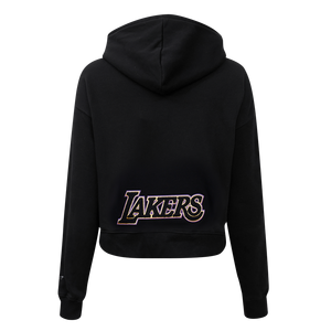 Pro Standard Women's Los Angeles Lakers Classic Fleece Cropped PO Hoodie -Black