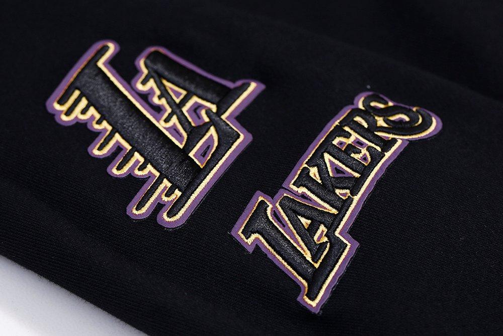 Pro Standard Women's Los Angeles Lakers Classic Fleece Cropped PO Hoodie - Black - BLACK Thumbnail View 6