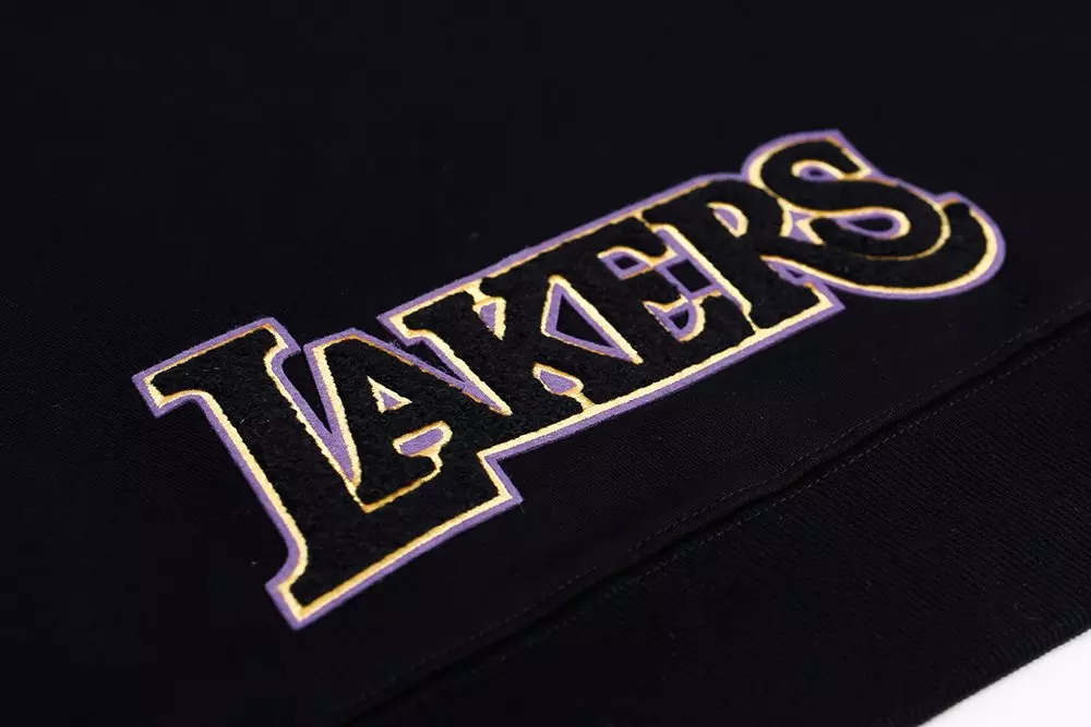 Pro Standard Women's Los Angeles Lakers Classic Fleece Cropped PO Hoodie - Black - BLACK
