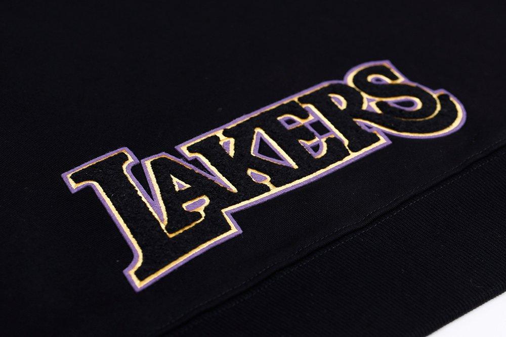 Pro Standard Women's Los Angeles Lakers Classic Fleece Cropped PO Hoodie -Black - BLACK Thumbnail View 7