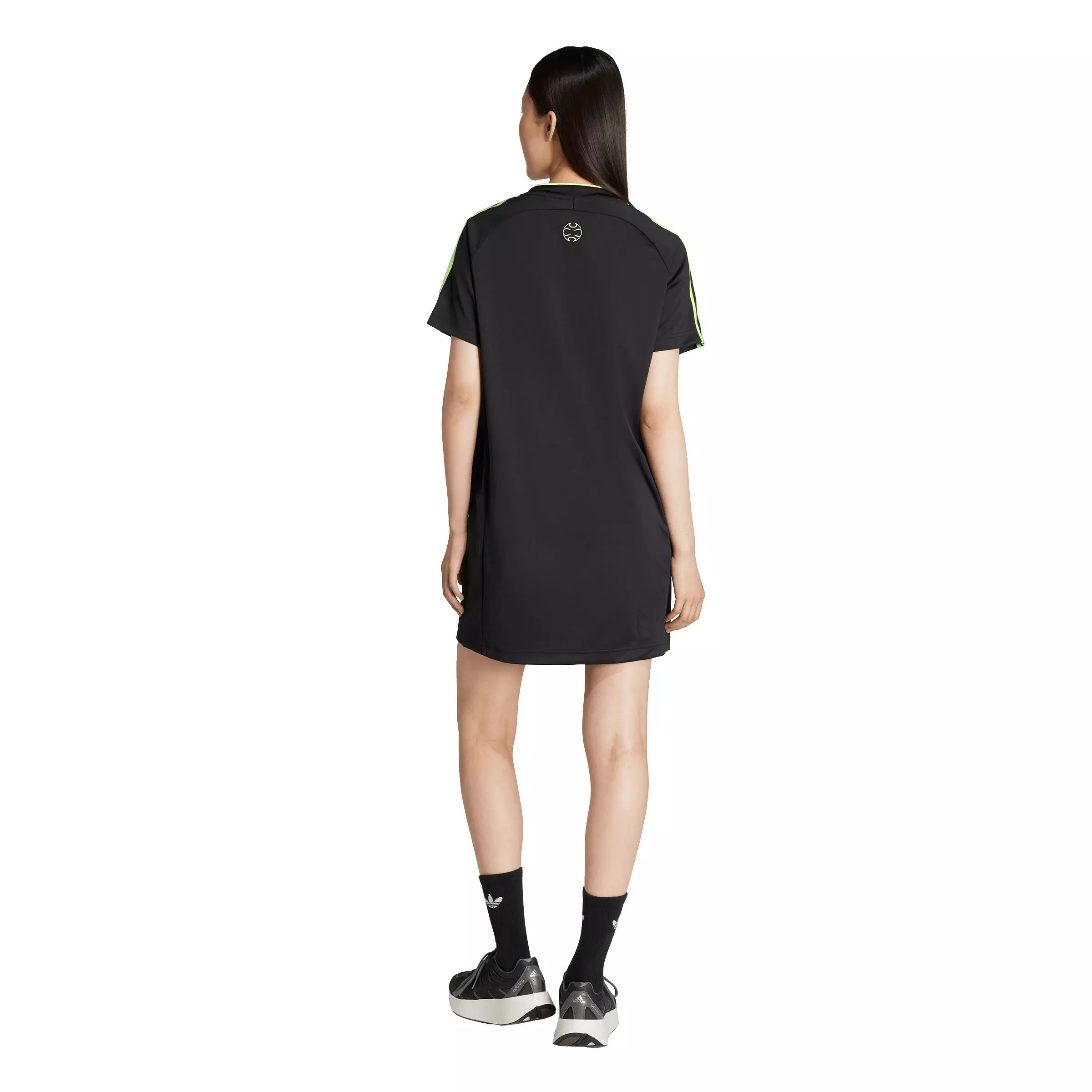 adidas Women's Teamgeist Adicolor Tee Dress -Black/Green - BLACK/GREEN