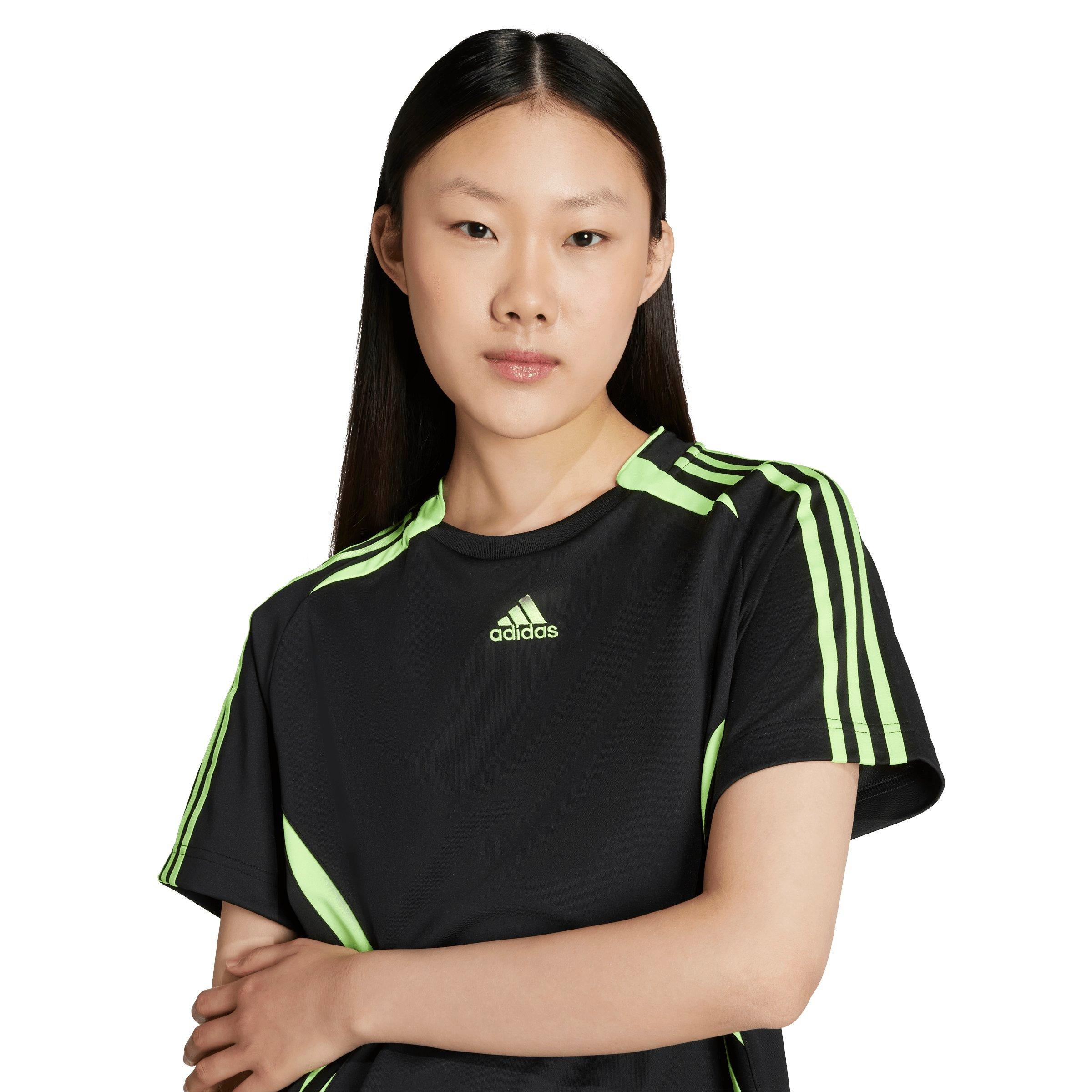 adidas Women's Teamgeist Adicolor Tee Dress -Black/Green - BLACK/GREEN Thumbnail View 3