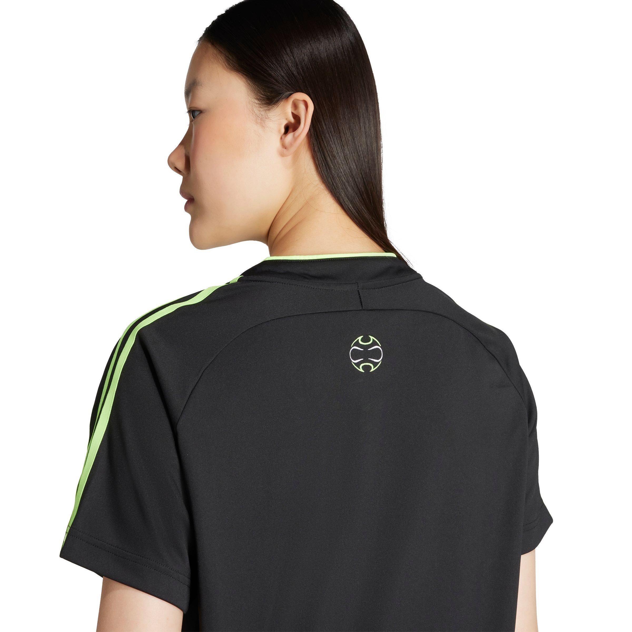 adidas Women's Teamgeist Adicolor Tee Dress -Black/Green - BLACK/GREEN Thumbnail View 4