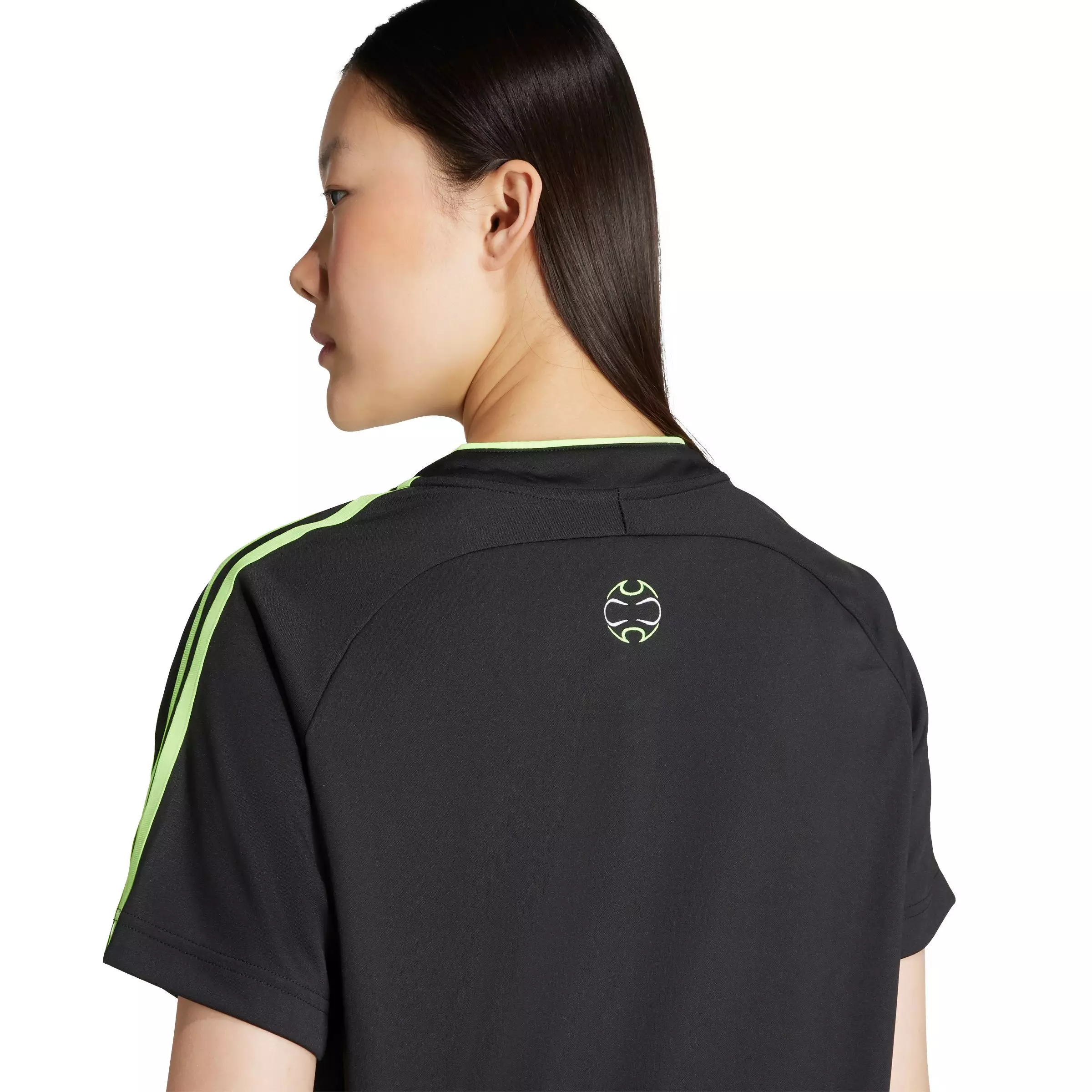 adidas Women's Teamgeist Adicolor Tee Dress -Black/Green - BLACK/GREEN