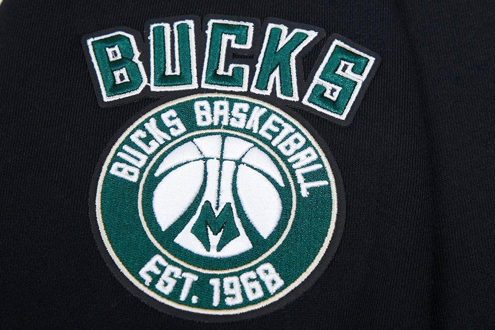 Pro Standard Women's Milwaukee Bucks Classic Fleece Cropped PO Hoodie -Black - BLACK Thumbnail View 6