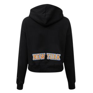 Pro Standard Women's New York Knicks Classic Fleece Cropped PO Hoodie -Black