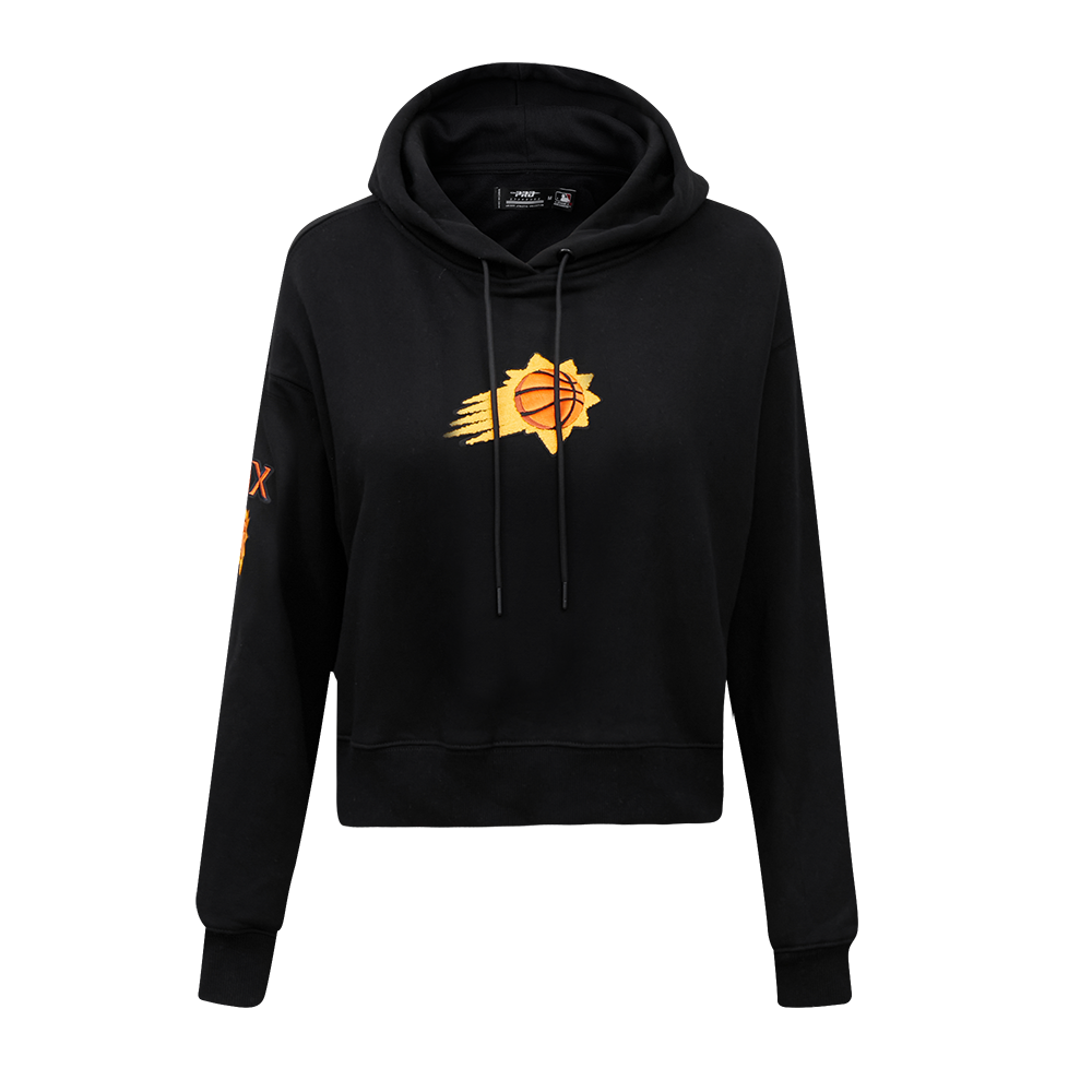 Pro Standard Women's Phoenix Suns Classic Fleece Cropped PO Hoodie -Black - BLACK Thumbnail View 1
