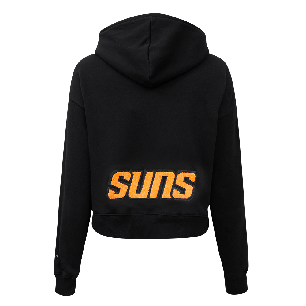 Pro Standard Women's Phoenix Suns Classic Fleece Cropped Pull Over Hoodie - Black - BLACK Thumbnail View 2
